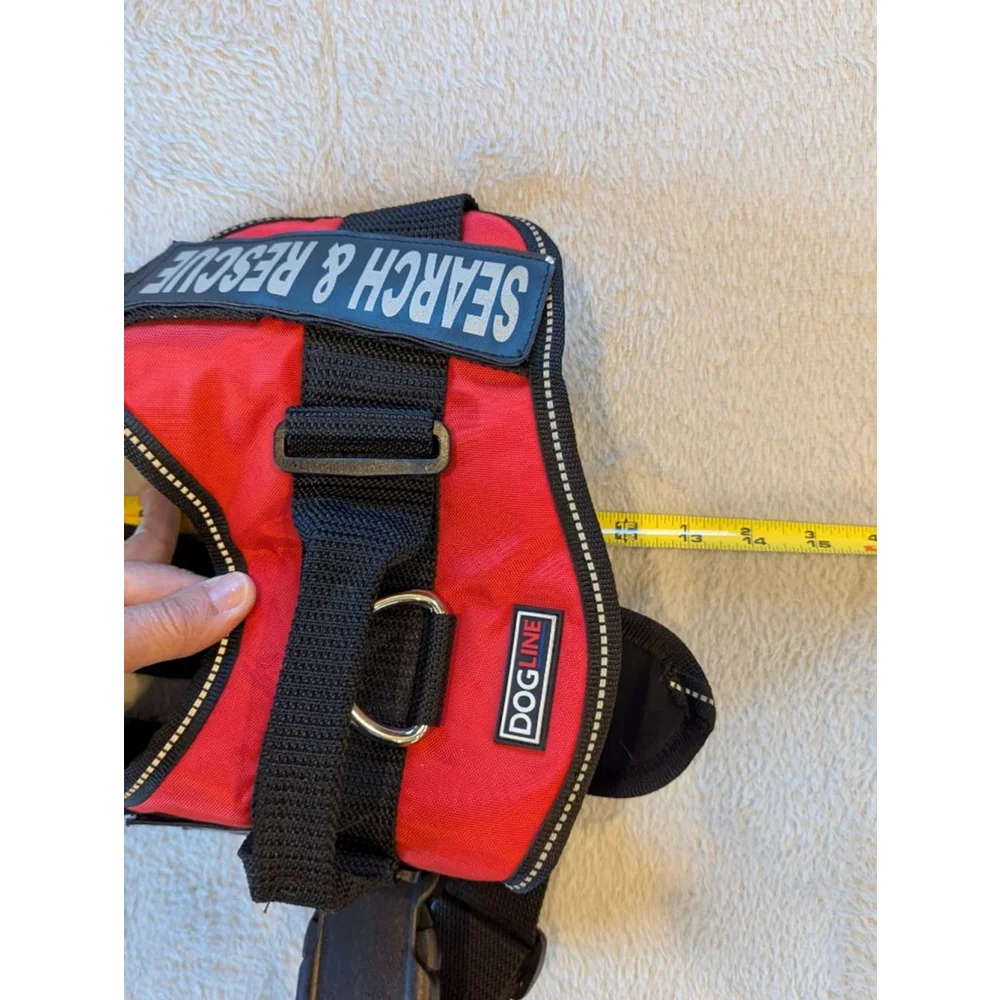 DOGLINE Red & Black Search & Rescue Dog Harness One Size Used Once